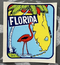 Original Vintage FLORIDA TRAVEL Água DECALQUE flamingo oceano Atlântico palmeira FL comprar usado  Enviando para Brazil