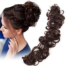 Extensões de cabelo com babados elásticos - Marrom escuro, adiciona volume, coque bagunçado ondulado comprar usado  Enviando para Brazil