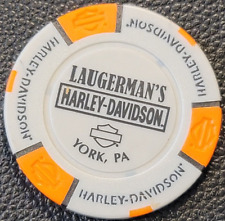 LAUGERMAN'S HD ~ PENNSYLVANIA (cinza/laranja) ~ Ficha de pôquer Harley ~ FECHADA, usado comprar usado  Enviando para Brazil