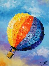 Pintura de balão de ar quente arte original céu arte voo parede arte pintura impasto comprar usado  Enviando para Brazil