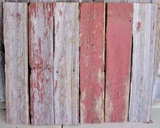 6 VINTAGE BARN SIDING BOARDS RECLAIMED-36" LONG CRAFT PROJECTS- RED +GREY for sale  Shipping to South Africa