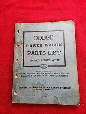 1948 Dodge Power Wagon Parts List Catalog Original Model WDX Power Wagon for sale  Shipping to South Africa