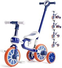 Bike Balance Kids Trike Toddler Bike with Parent Handle, 5 in 1 Blue KORIMEFA for sale  Shipping to South Africa