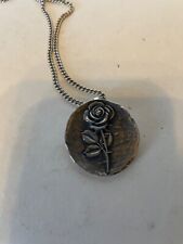 vtg JAMES AVERY RARE ROSE sterling silver LARGE PENDANT NECKLACE SEE ALL NOW for sale  Weatherford