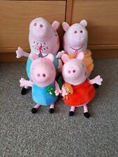 Used, Peppa Pig Family  4 x Plush Cuddly Toy Pigs Bundle , George  Peppa Dad Mum for sale  DERBY