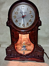 Vtg 1950's MasterCrafters Swinging Girl Clock Works Corner Damage Motion Light for sale  Shipping to South Africa