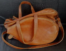 Used, Vintage Land Tennis Raquet Bag Leather Double Handle Carry Strap G/VG 16"X12"X6" for sale  Shipping to South Africa