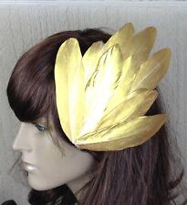 Gold feather fascinator for sale  SLOUGH