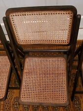 Um conjunto de 4 cadeiras dobráveis vintage de bengala e madeira em ótimo estado. comprar usado  Enviando para Brazil