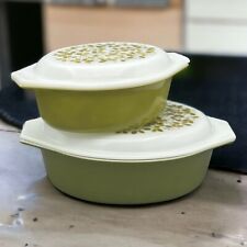 Used, RD DETAIL Pyrex Oval Casserole Verde Opal Lid Green Olive Leaf 1.5 2.5 Quart Set for sale  Shipping to South Africa