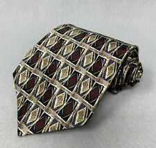 Gravata de seda geométrica marrom masculina Siena Collezione, 3,75 x 56 comprar usado  Enviando para Brazil