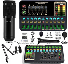 Kit de grabación de estudio mezclador de podcast auricular condensador conjunto de micrófonos segunda mano  Embacar hacia Mexico