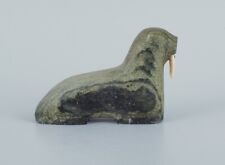 Groenlândia, figura de uma morsa feita de pedra-sabão. Aprox. 1960/70., usado comprar usado  Enviando para Brazil