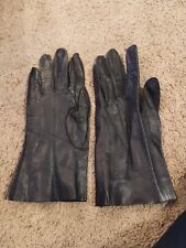 23#. Guantes de cuero negro Cabrito carpincho - 7/1⁄2 segunda mano  Embacar hacia Argentina