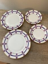 Limoges Superieur conjunto de 4 pratos listrado roxo rosa branco (2) 5,25” e (2) 7,25 comprar usado  Enviando para Brazil