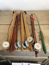 5 Vintage Ice Fishing Tip Ups and One Ice Fishing Rod for sale  Middlebury