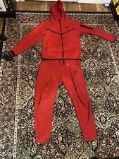 Used, NWT Nike Sportswear Tech Fleece Hoodie & Jogger Set Large RED active for sale  Shipping to South Africa