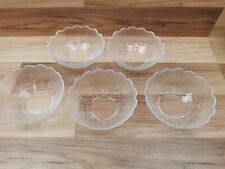 5 x Vintage Pressed Glass Dessert / Ice Cream Dishes / Bowls, used for sale  Shipping to South Africa