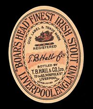 Old Irish Hall cabeça de javali Liverpool etiqueta de garrafa de cerveja bar pub Irlanda comprar usado  Enviando para Brazil