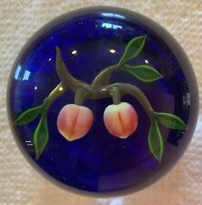 Delmo Tarsitano Art glass Paperweight Peaches With DT Cane, used for sale  Shipping to South Africa