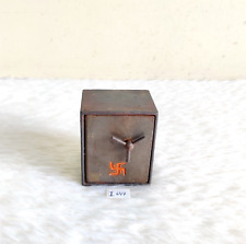 Caja de dinero antigua de hierro en miniatura 19c caja fuerte tesoro rara antigua coleccionable I647, usado segunda mano  Embacar hacia Argentina
