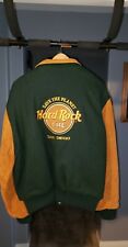 NEW Vintage 90 Hard Rock Cafe San Diego Green Brown Men Large Leather Jacket  for sale  Temecula