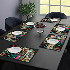 Conjunto de 6 tapetes de mesa resistentes ao calor para mesa de jantar cor preta comprar usado  Enviando para Brazil