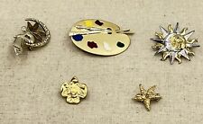  5 Brooch Pins Anne Klein Sun Moon AJC Paint Pallet Star Fish Scout Eagle Fairy for sale  Shipping to South Africa