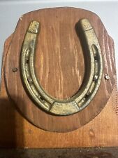 Vintage Horseshoes Mounted on Wood Wall Plaque Folk Art Good Luck Rustic Decor for sale  Shipping to South Africa