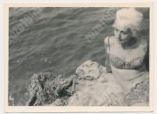 Used, Beach Bikini Woman Abstract Portrait White Hair Lady Vintage Photo Original for sale  Shipping to South Africa