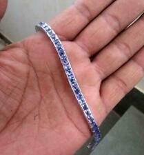 Pulseira de tênis masculina folheada a ouro branco safira azul criada em laboratório princesa 10 quilates comprar usado  Enviando para Brazil