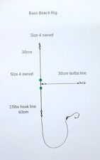 4x Sea fishing Beach Bass rig  No 3/0 circle hooks for sale  Shipping to South Africa