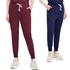 Unisex Stretch Jogger Scrub Pants Elastic Waist Bottoms Drawstring Multi-Pocket for sale  Shipping to South Africa