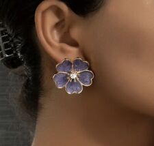 Flower earrings gold for sale  Dobbs Ferry