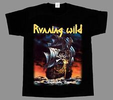 Camiseta manga longa curta RUNNING WILD UNDER JOLLY ROGER PRETA 3XL 4XL 5XL comprar usado  Enviando para Brazil