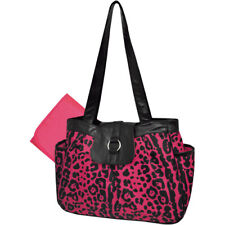 Bolsa de fraldas Tender Kisses rosa preta leopardo estampa chita bebê bolsa tote com trocador comprar usado  Enviando para Brazil