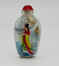 Garrafa de rapé de vidro pintada à mão com desenho interno antiga dinastia Qing chinesa /004 comprar usado  Enviando para Brazil