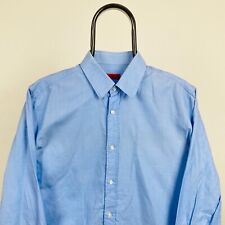 Camisa Hugo Boss masculina manga longa azul média algodão comprar usado  Enviando para Brazil