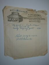 1922 J.K. Levine Tinsmith & Roofer Brooklyn New York Letterhead na sprzedaż  Wysyłka do Poland