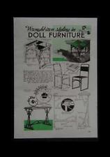 Mobília de boneca de ferro forjado 1941 como construir PLANOS cadeira de mesa Dollhoue, usado comprar usado  Enviando para Brazil