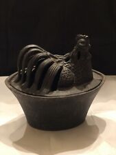 Vtg Chicken Cast Iron Wood/Coal Steamer/Humidifier Black 7.75" long 5.75" wide for sale  Shipping to South Africa