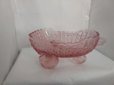 L.G.Wright pink glass baby carriage bowl three wheels for sale  Shipping to South Africa