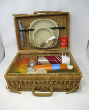 Vintage wicker picnic for sale  STEVENAGE
