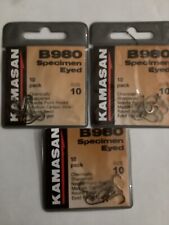 Kamasan Specimen B980 Barbed Hooks Size 10 Coarse fishing terminal tackle , used for sale  Shipping to South Africa