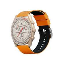 Omega Moonswatch Elite relógio pulseira de silicone abóbora laranja superior preto inferior comprar usado  Enviando para Brazil