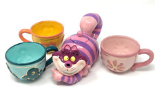 Bule em forma de gato de Cheshire Alice no País das Maravilhas Walt Disney Gallery, 3 xícaras de chá, usado comprar usado  Enviando para Brazil