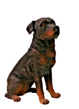 Usado, Escultura de resina detalhe de alta qualidade para cachorro Rottie Rottweiler sentado forte comprar usado  Enviando para Brazil