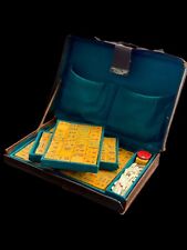 Conjunto completo raro de mahjong chinês baquelite dos anos 1930 - 1940 em estojo de couro comprar usado  Enviando para Brazil