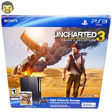 Sony PlayStation 3 Slim PS3 320GB Black Uncharted 3 Bundle Complete w Manual CIB, used for sale  Shipping to South Africa