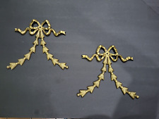 Solid Brass Decorative Wall Door Hangings Bows Decor Vtg Pair Large 9”x9” India for sale  Shipping to South Africa